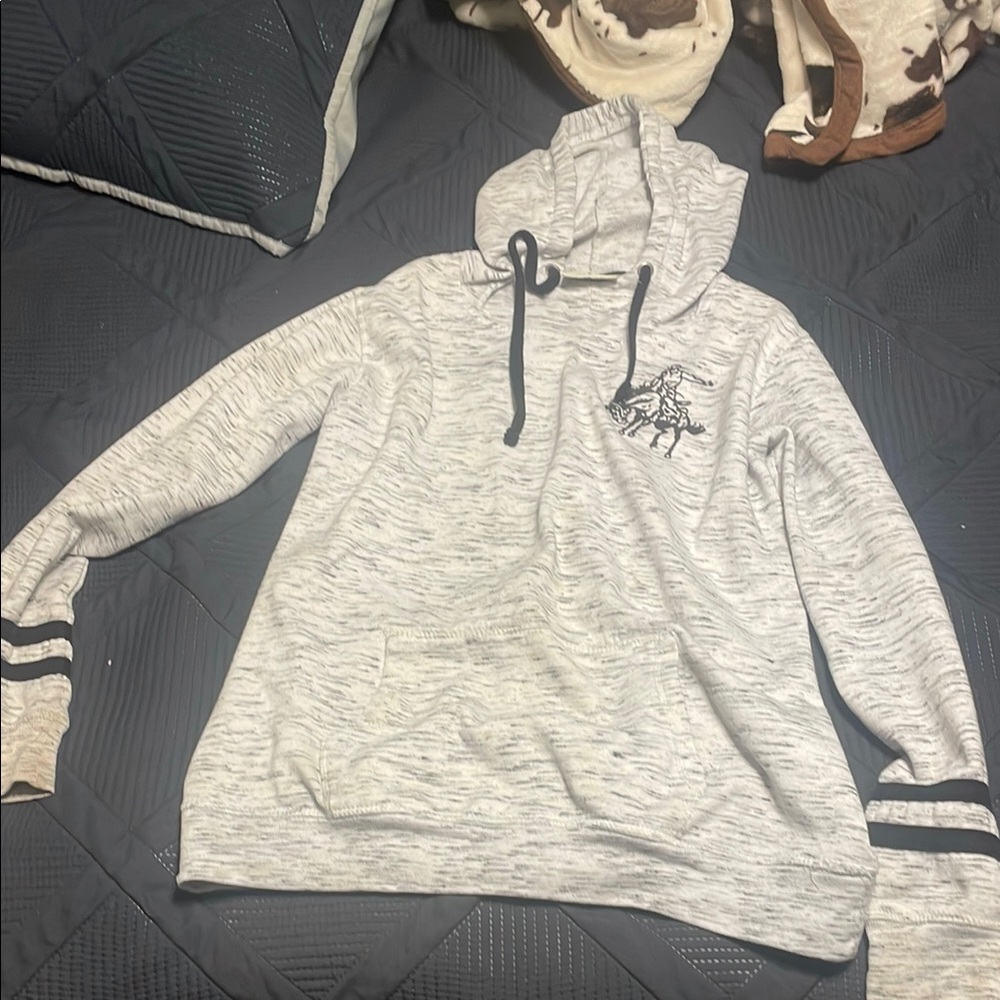 Gray Hooded Womans Sweater